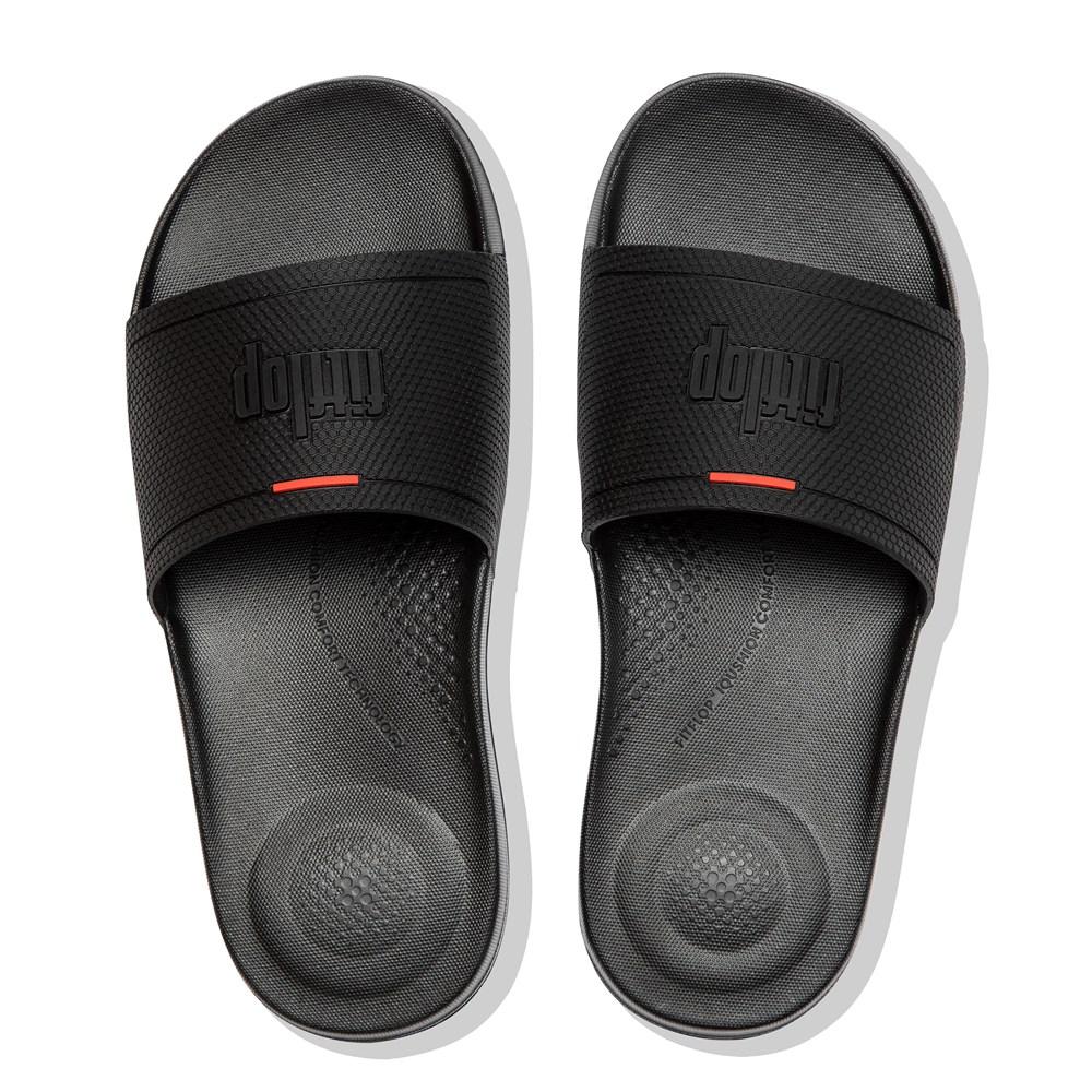 Fitflop Womens Slides Black - Iqushion Pool - NJ6945218